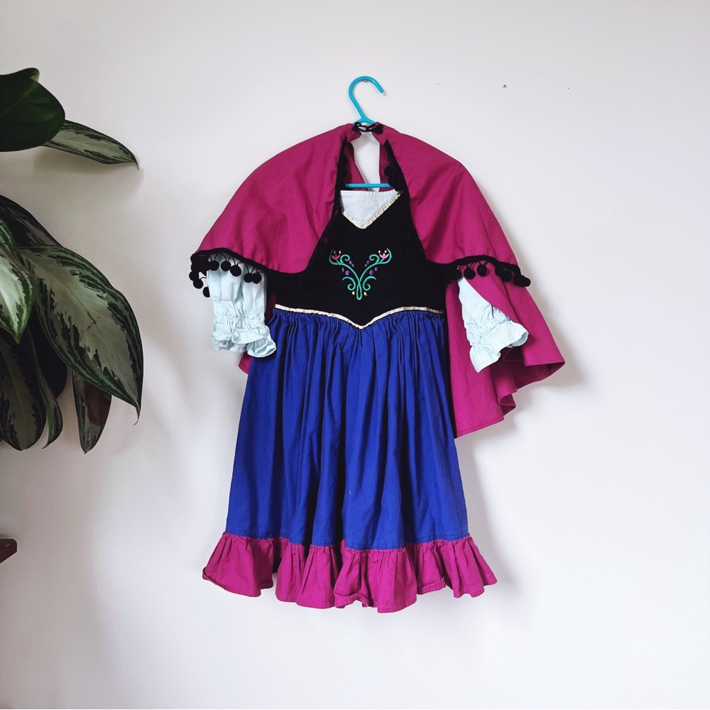 Handmade Anna Disney Frozen Dress and Cape - 4T